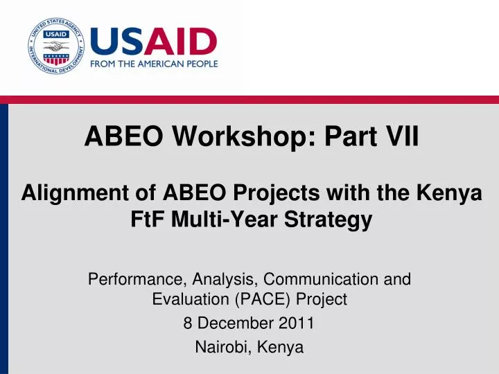 abeo workshop part vii alignment of abeo projects with the kenya ftf multi year strategy