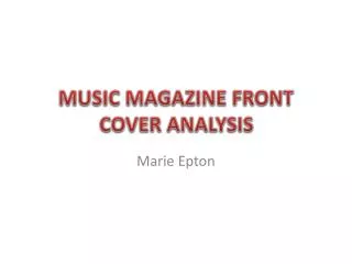 MUSIC MAGAZINE FRONT COVER ANALYSIS