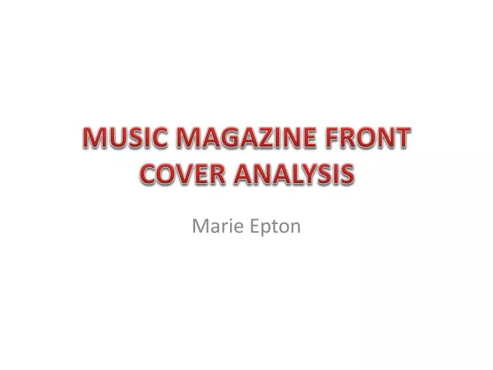 music magazine front cover analysis