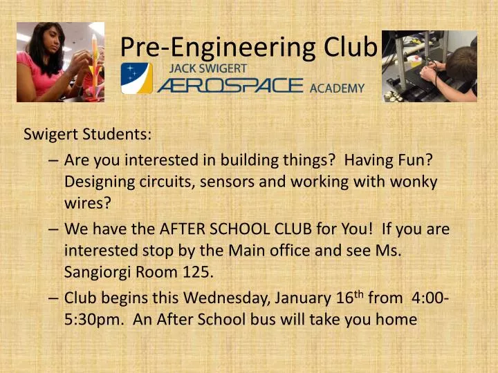 pre engineering club