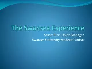 The Swansea Experience