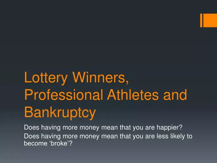lottery winners professional athletes and bankruptcy