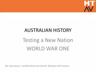 AUSTRALIAN HISTORY