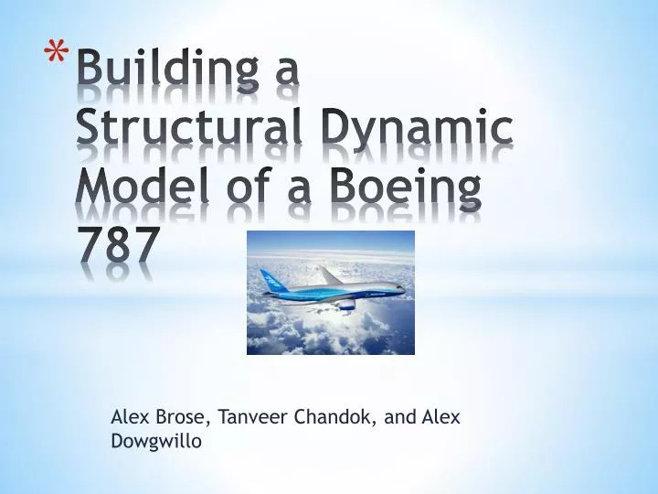 building a structural dynamic model of a boeing 787