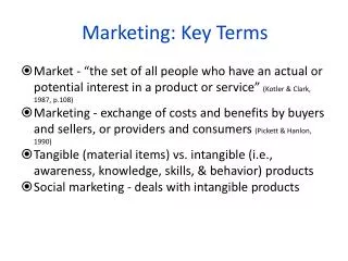 Marketing: Key Terms