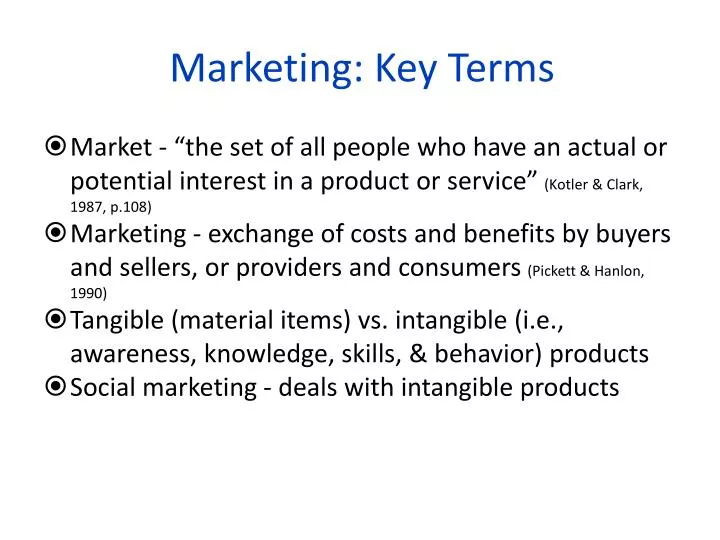 marketing key terms