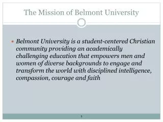 The Mission of Belmont University