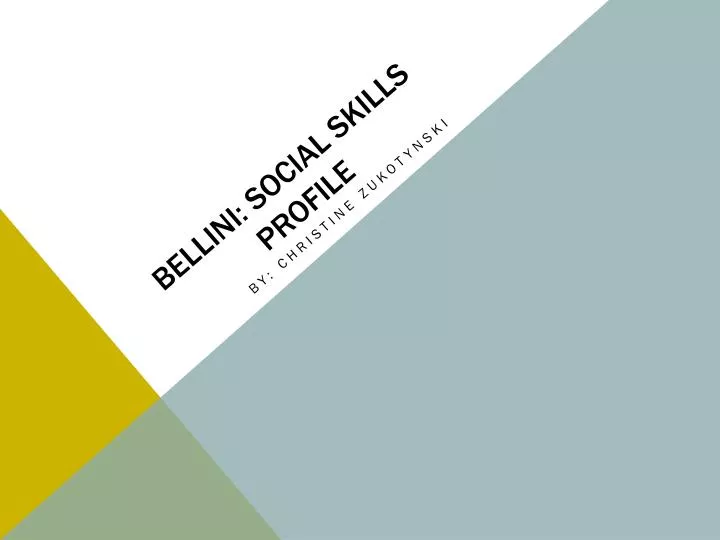 bellini social skills profile