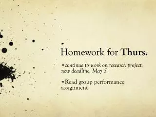 Homework for Thurs.