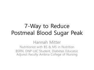 7-Way to Reduce Postmeal Blood Sugar Peak