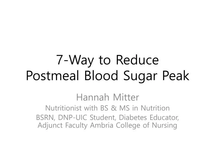 7 way to reduce postmeal blood sugar peak