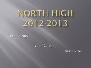 North High 2012-2013