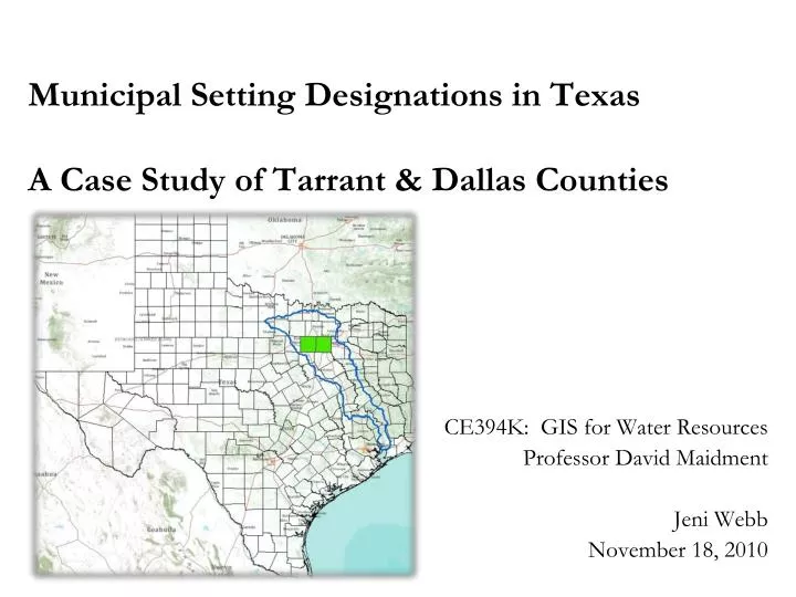 municipal setting designations in texas a case study of tarrant dallas counties