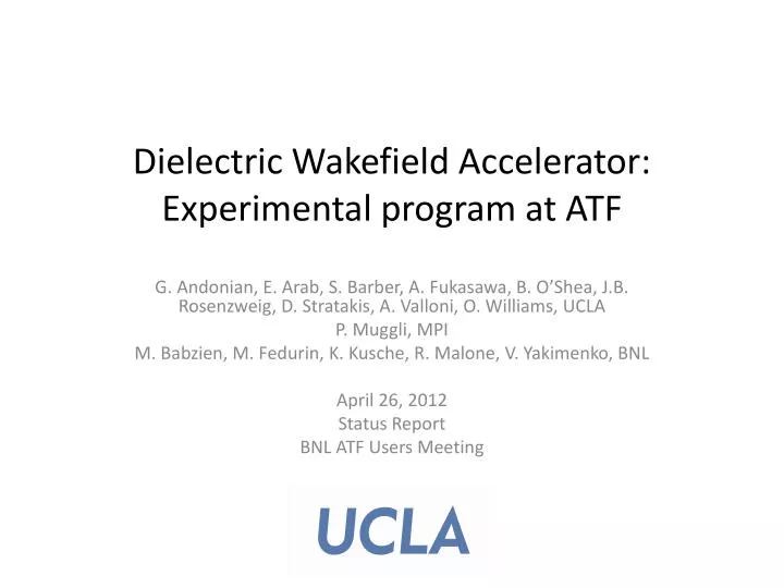 dielectric wakefield accelerator experimental program at atf