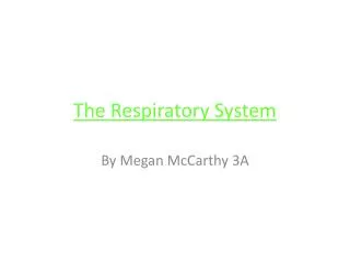 The Respiratory System