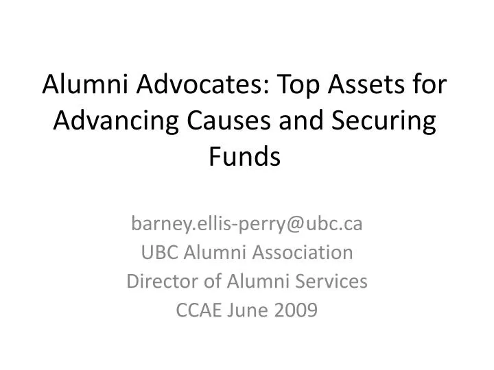 alumni advocates top assets for advancing causes and securing funds