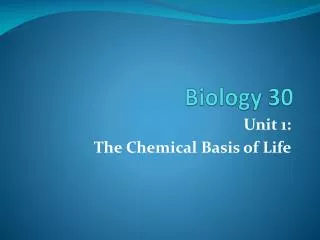 Biology 30