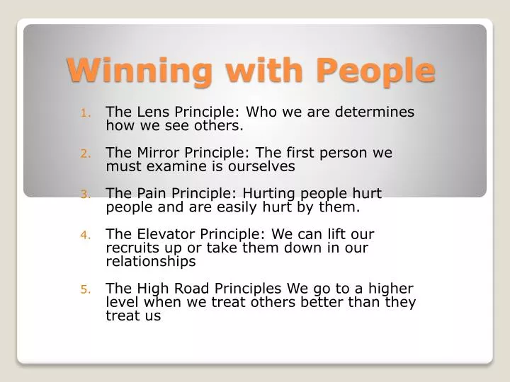 winning with people