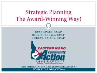 Strategic Planning The Award-Winning Way!