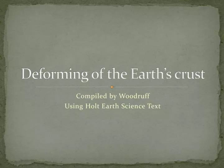deforming of the earth s crust