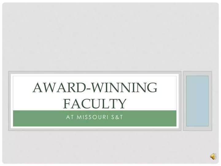 award winning faculty