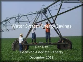 Water System Energy Savings