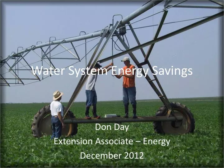 water system energy savings