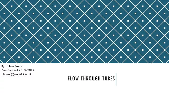 flow through tubes