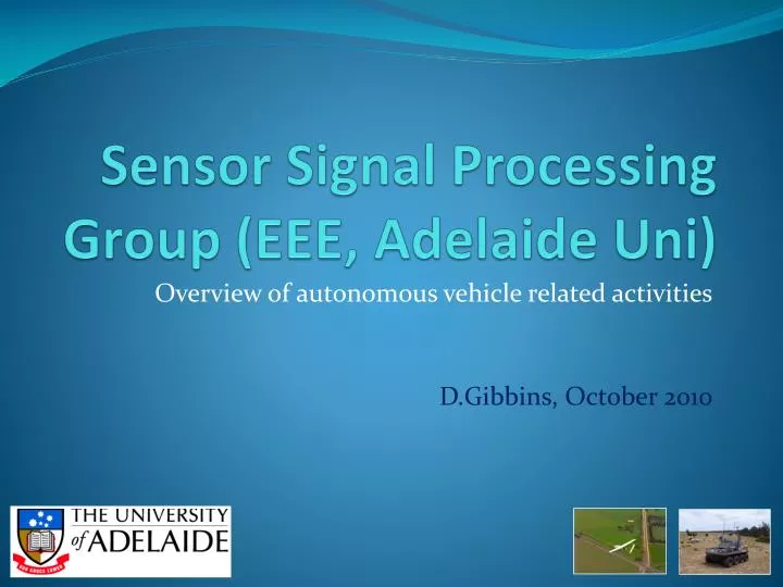 sensor signal processing group eee adelaide uni