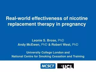 Real-world effectiveness of nicotine replacement therapy in pregnancy