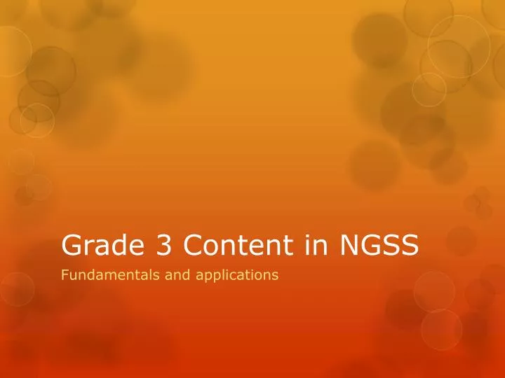 grade 3 content in ngss