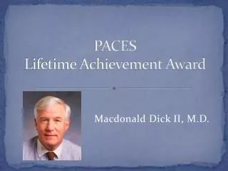 PACES Lifetime Achievement Award