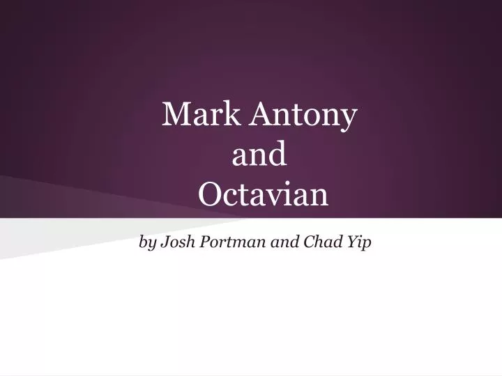 mark antony and octavian