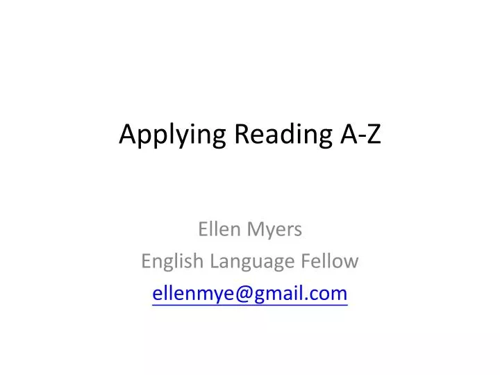 applying reading a z