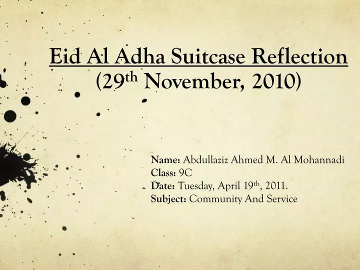 eid al adha suitcase reflection 29 th november 2010