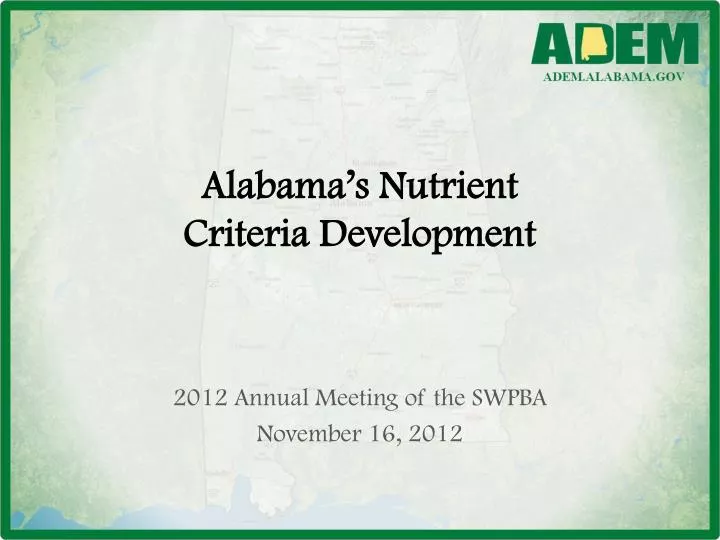 alabama s nutrient criteria development