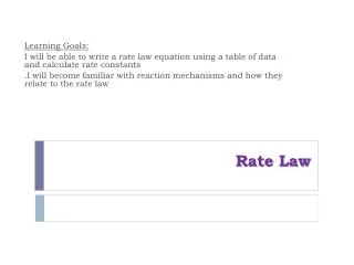 Rate Law