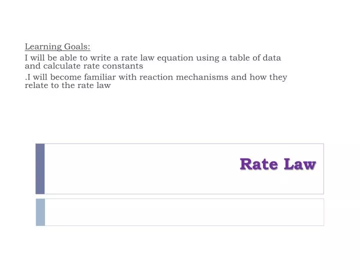 rate law