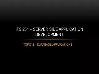ifs 234 server side application development