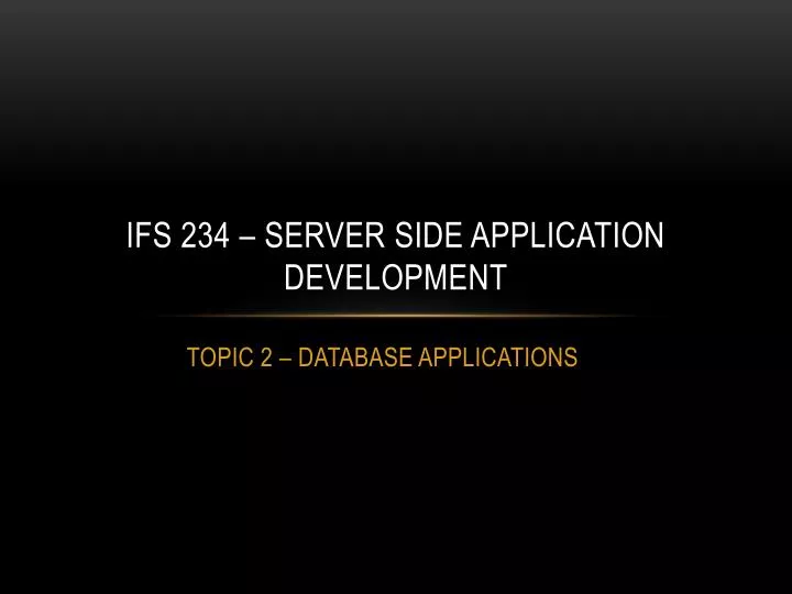 ifs 234 server side application development