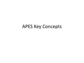 APES Key Concepts