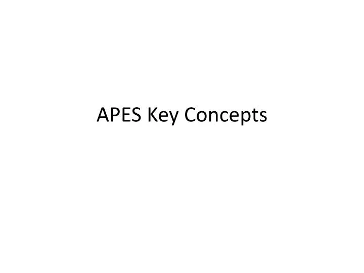 apes key concepts