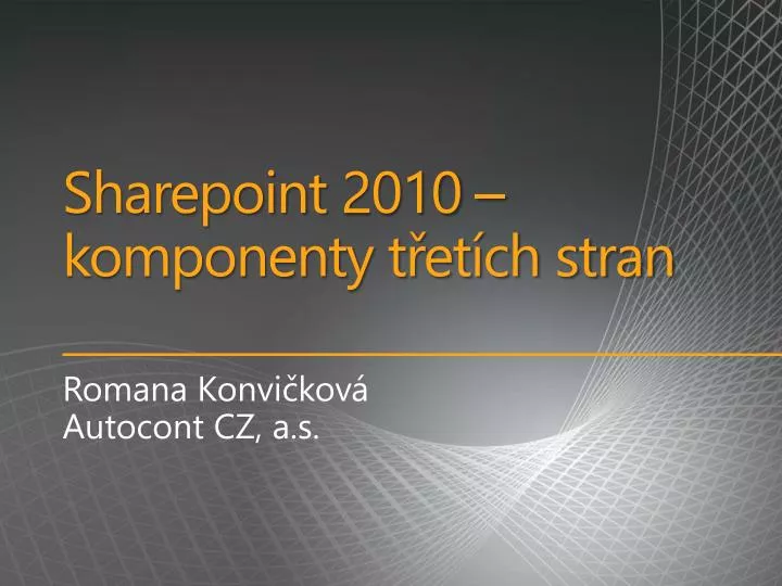 sharepoint 2010 komponenty t et ch stran