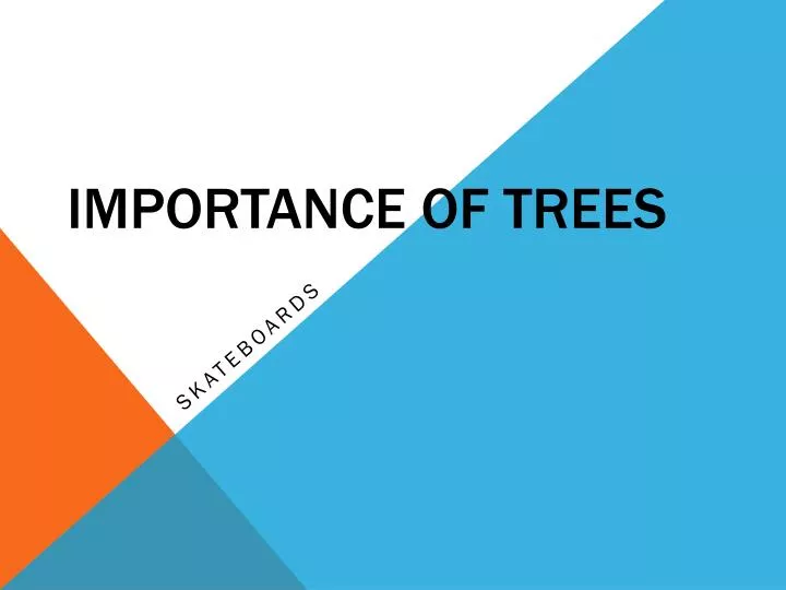importance of trees