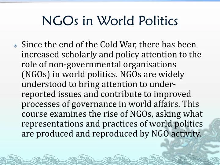 ngos in world politics