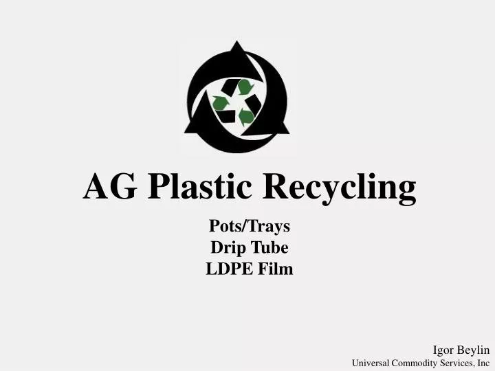 ag plastic recycling pots trays drip tube ldpe film