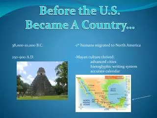 Before the U.S. Became A Country…