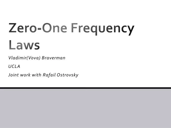 zero one frequency laws