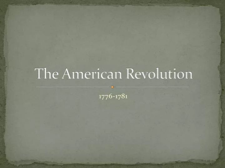 the american revolution