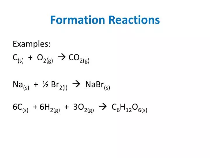 formation reactions